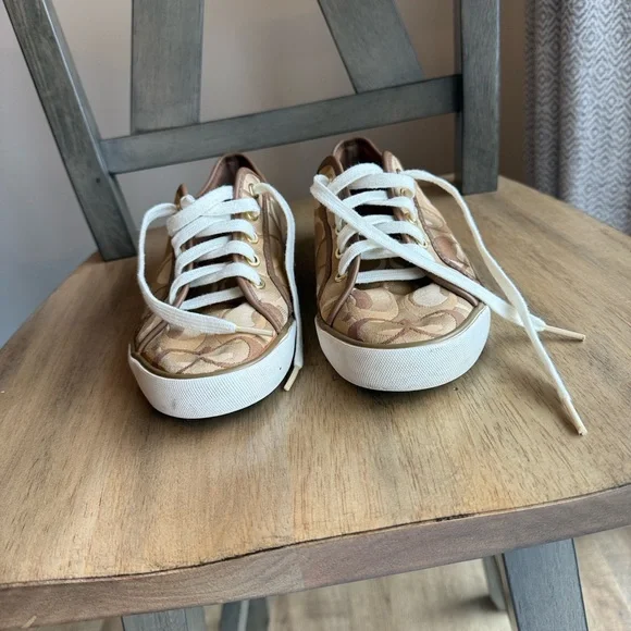 Coach Tan and White Sneakers - Picture 4 of 5
